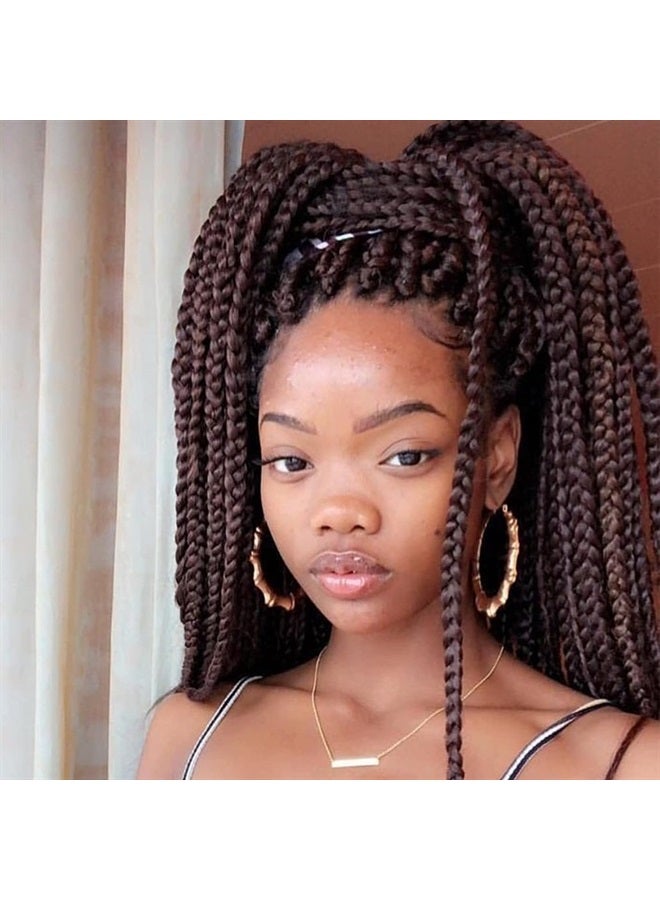 XCHSLB 7 Packs 14 Inch Goddess Box Braids Crochet Hair Prelooped Crochet Hair Crochet Braids box braid crochet hair crochet braids hair for black women Jumpo Braiding Hair (14 Inch (Pack of 7), 4) - Image 1