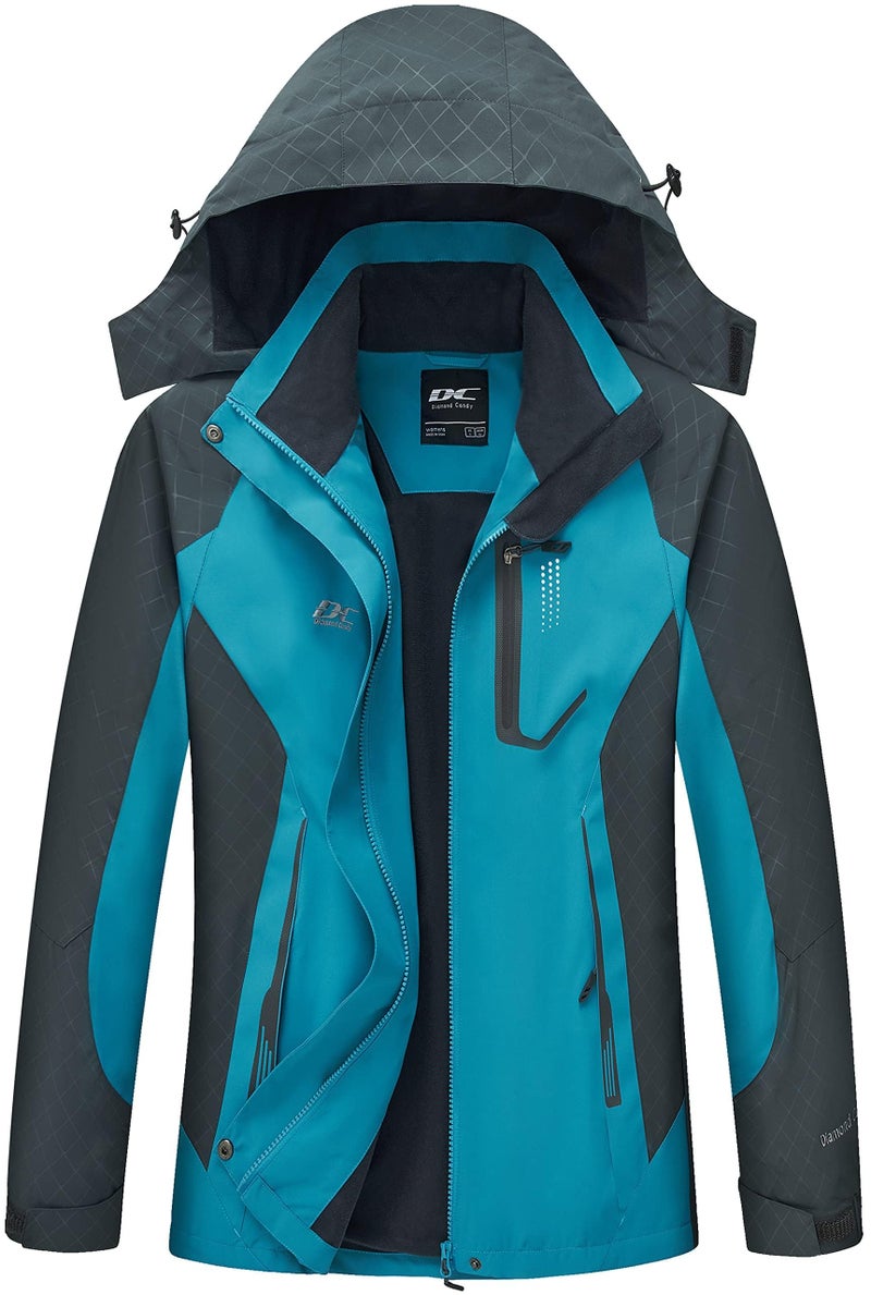 Diamond Candy Womens Waterproof Rain Jacket with Hood Lightweight Outdoors Raincoat