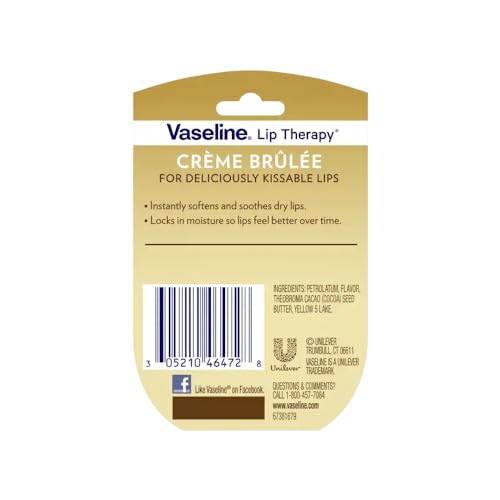 Vaseline Lip Therapy Lip Balm, Creme Brulee 0.25 Oz, 1 Count, Yellow - Image 2