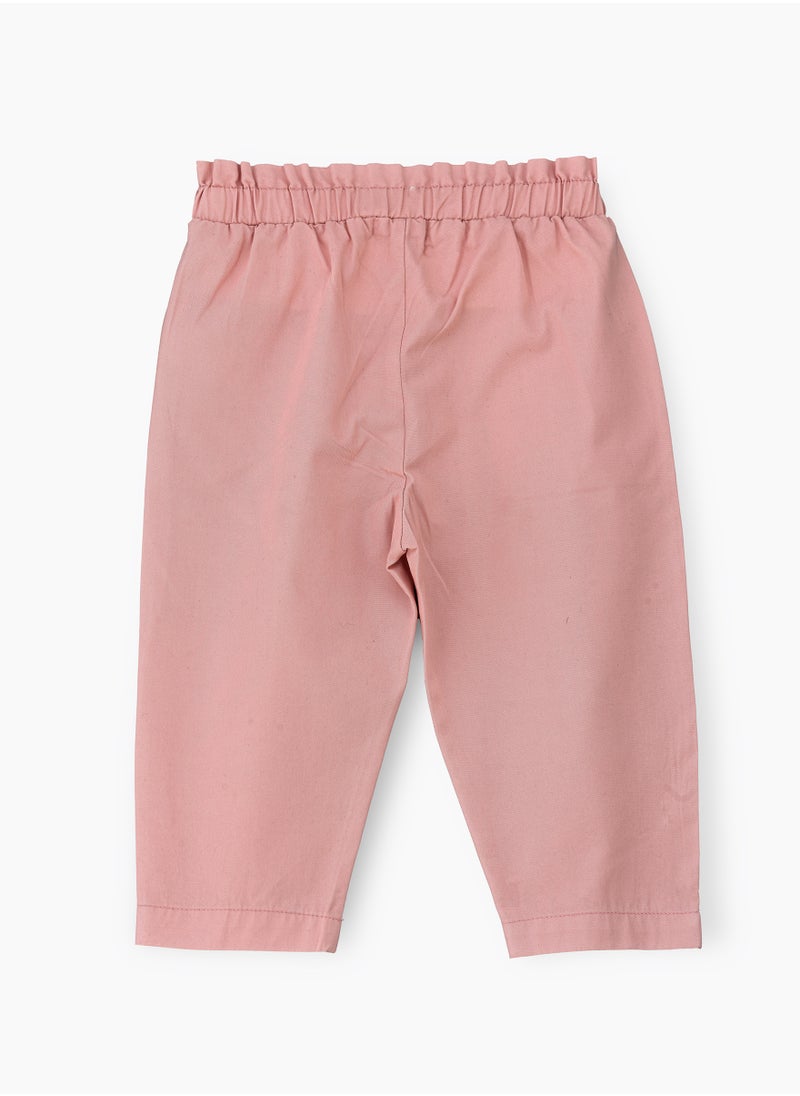 Jelliene - Girls' Pink Cotton Woven Culottes - Image 1