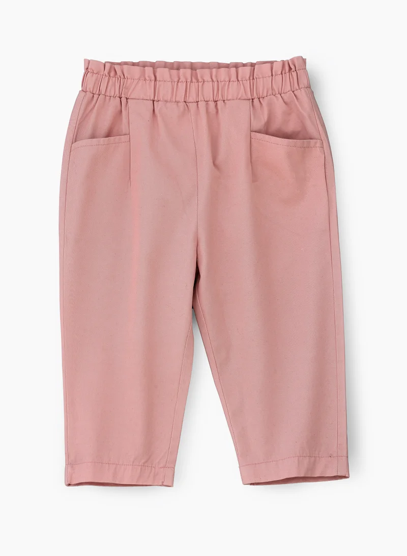Jelliene Girls' Pink Cotton Woven Culottes
