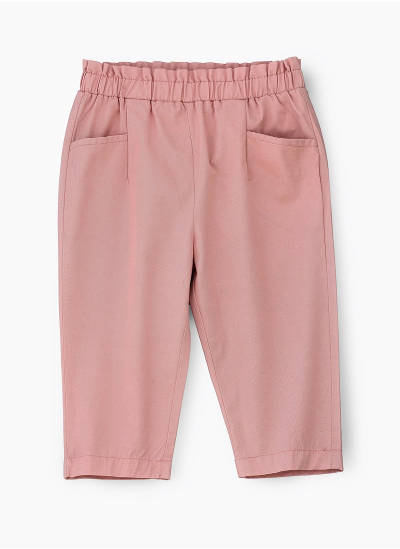 Jelliene - Girls' Pink Cotton Woven Culottes - Image 1