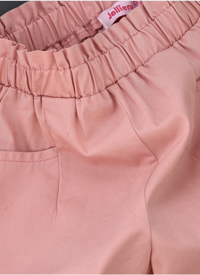Jelliene - Girls' Pink Cotton Woven Culottes - Image 1