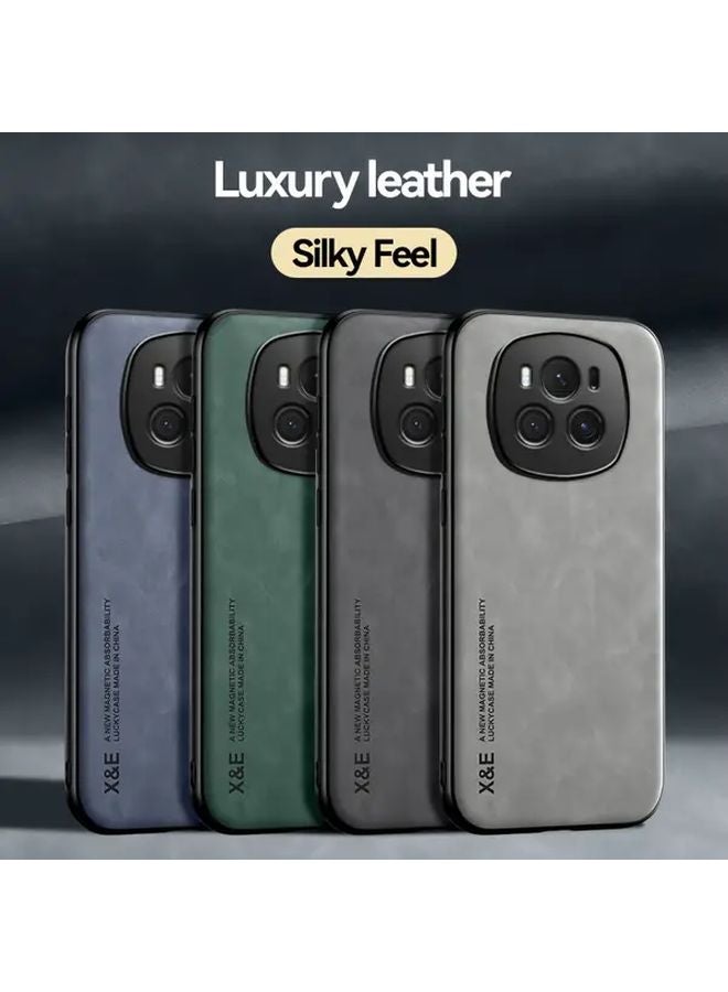 Honor Magic6 Pro 5G Phone Case Green Faux Leather Protective Cover - Image 2