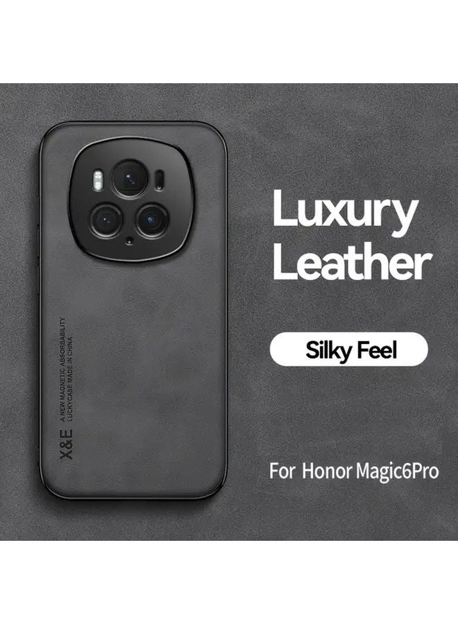 Honor Magic6 Pro 5G Phone Case Green Faux Leather Protective Cover - Image 5