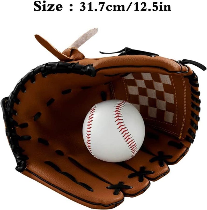 Aoutacc Baseball Gloves Softball Glove,12.5 Player Preferred Wear-Resistant PU Material Thicken Softball Fielding Glove,Left Hand Gloves Right Hand Throw for Youth Adult - Image 3
