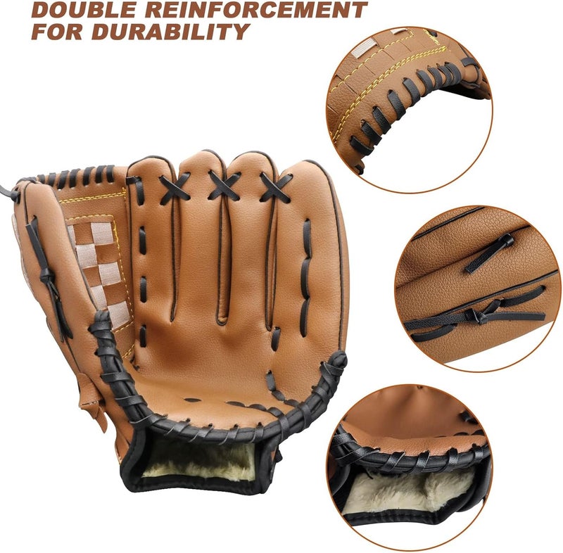Aoutacc Baseball Gloves Softball Glove,12.5 Player Preferred Wear-Resistant PU Material Thicken Softball Fielding Glove,Left Hand Gloves Right Hand Throw for Youth Adult - Image 5