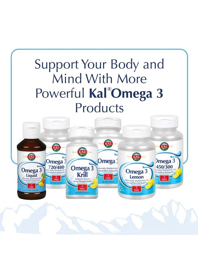 KAL Omega 3 | Omega-3 Fish Oil for Healthy Heart, Joint & Brain Support | 180mg EPA, 120mg DHA (120 CT, 120 Serv) - Image 5