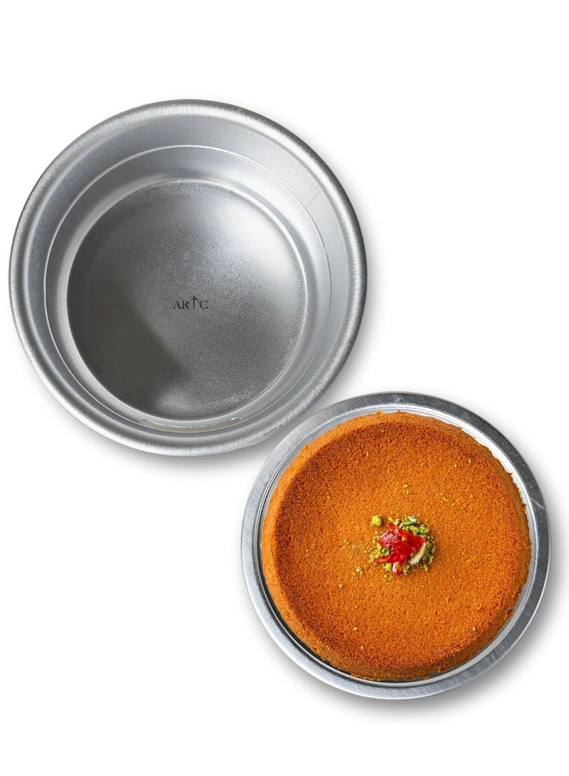 اي ار تي سي حامل تسخين الكنافة والحلويات المحمول وطبق الطهي من ARTC، قطعتين، فضي، 34 سم - Image 3