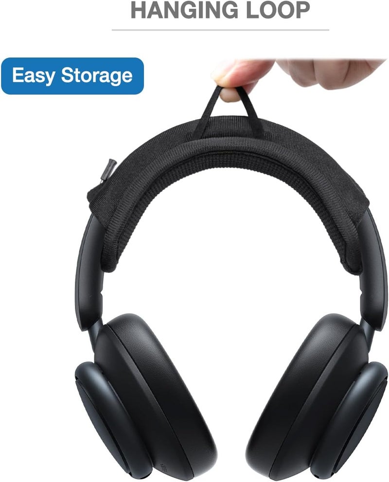 Voarmaks غطاء وسادة عصابة الرأس المتوافق مع سماعات Anker Soundcore Space Q45 وLife Q35 وQ30 وQ20 وQ20i وQ20+ وH30i وQ11 وQ11i، وسادة بسماكة 6 مم، سحاب منزلق بدون اهتزاز، مع حلقة تعليق - Image 5