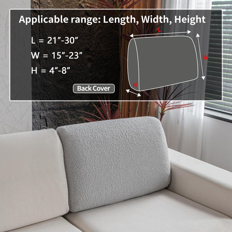 OHSIO Couch Cushion Covers for Sectional Sofa, Stretch Soft Sofa Slipcovers Washable Wear-Resistant Universal Furniture Protector for Living Room(1 Piece Back Couch Cover, Light Gray) - Image 2