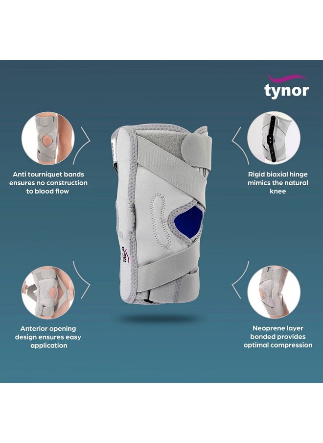 Tynor Tynor OA Knee Support (Neo) | Joint Support, Pain Relief for Men & Women | Comfortable & Durable, Left Leg Support, Pack of 1 (Grey, Large)  - Image 3