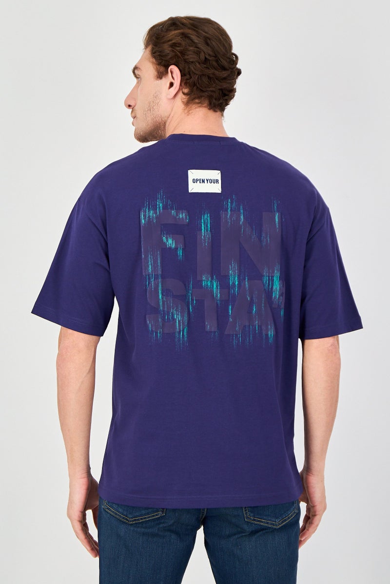 Ketch Men Crew Neck Short Sleeve Brand Logo T-Shirt, Blue - Image 3