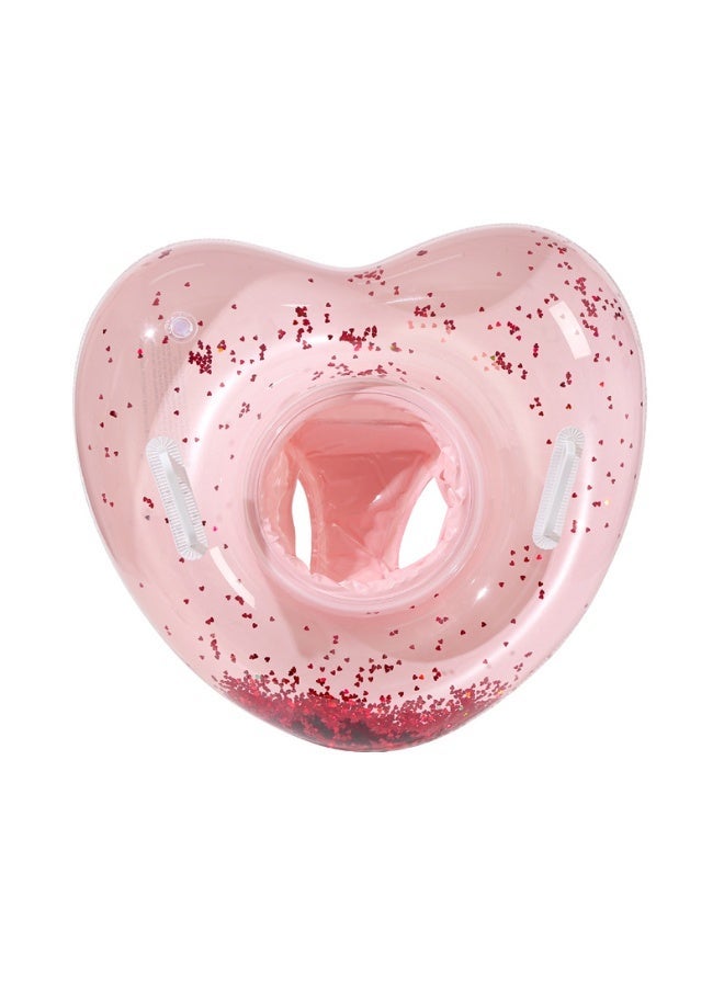FUN MOMENT Inflatable Clear Heart Shaped Swimming Float 70cm - Image 1