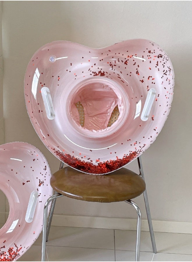 FUN MOMENT Inflatable Clear Heart Shaped Swimming Float 70cm - Image 2