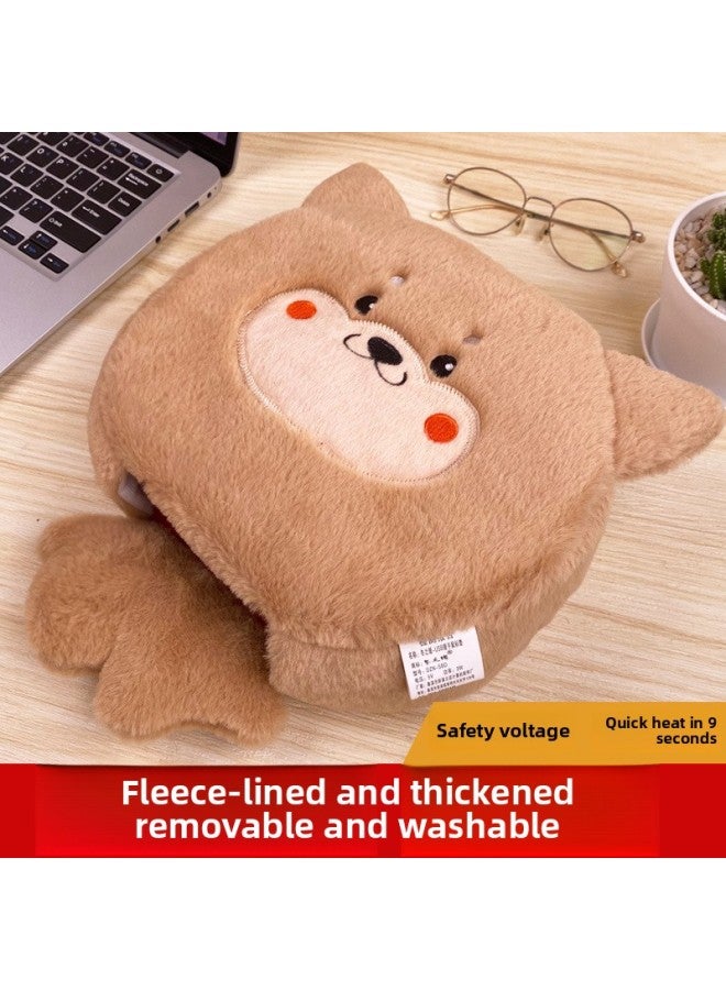 Winter Warm Hand Mouse Pad Wristband Winter Warm Heating Electric Household Electric Computer Thickened Mouse Cover-Pattern:Akita Dog + 1 Extra Usb Heating Piece  - Image 2