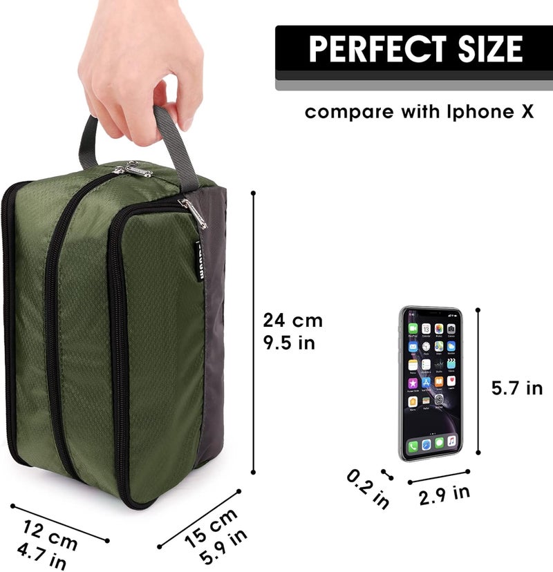 WANDF Toiletry Bag for Men Hanging Dopp Kit Water Resistant Shaving Bag Small Toiletry Bag for Traveling (Army Green) - Image 2