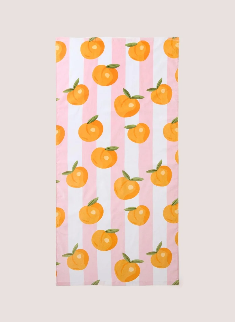 Matalan Peach Beach Towel Pink