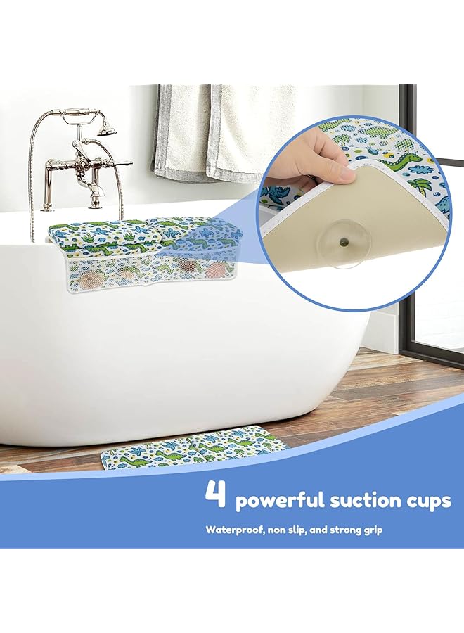 Azonee Baby Bath Kneeler And Elbow Rest Pad Set Baby Bathtub Kneeling Pad Waterproof Bathtub Elbow Support Pad With 4 Side Pockets For Baby Bathing Quick Drying Kneeling Cushion (Green) - Image 2