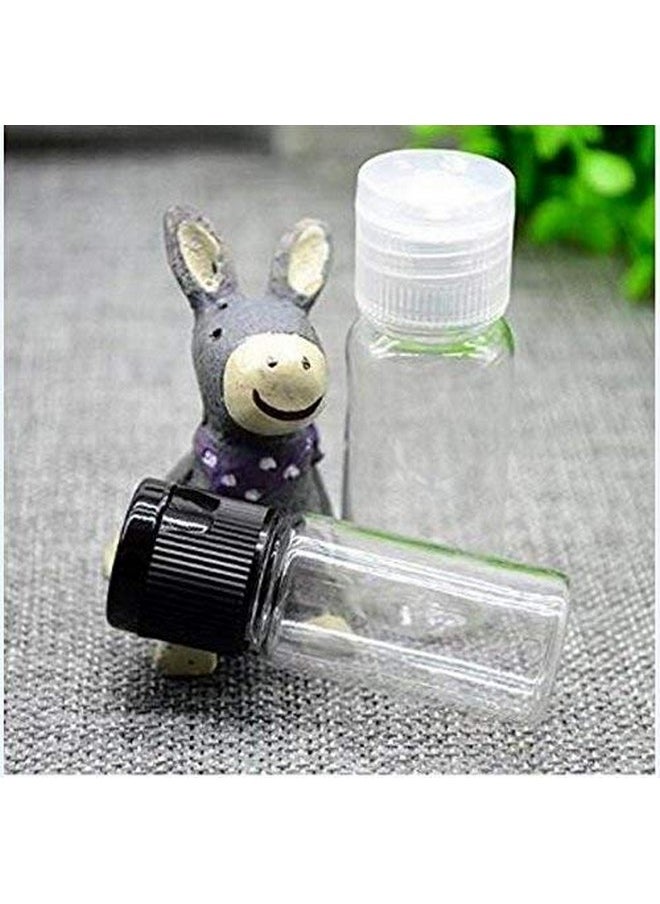 Happyupcity 20 Pcs 15Ml 0.5Oz Empty Refillable Transparent Plastic Bottle With Black Flip Cap Top Lid Cosmetic Sample Dispense Container Emulsion Lotion Shower Gel Makeup Water Storage Tube Vial  - Image 3