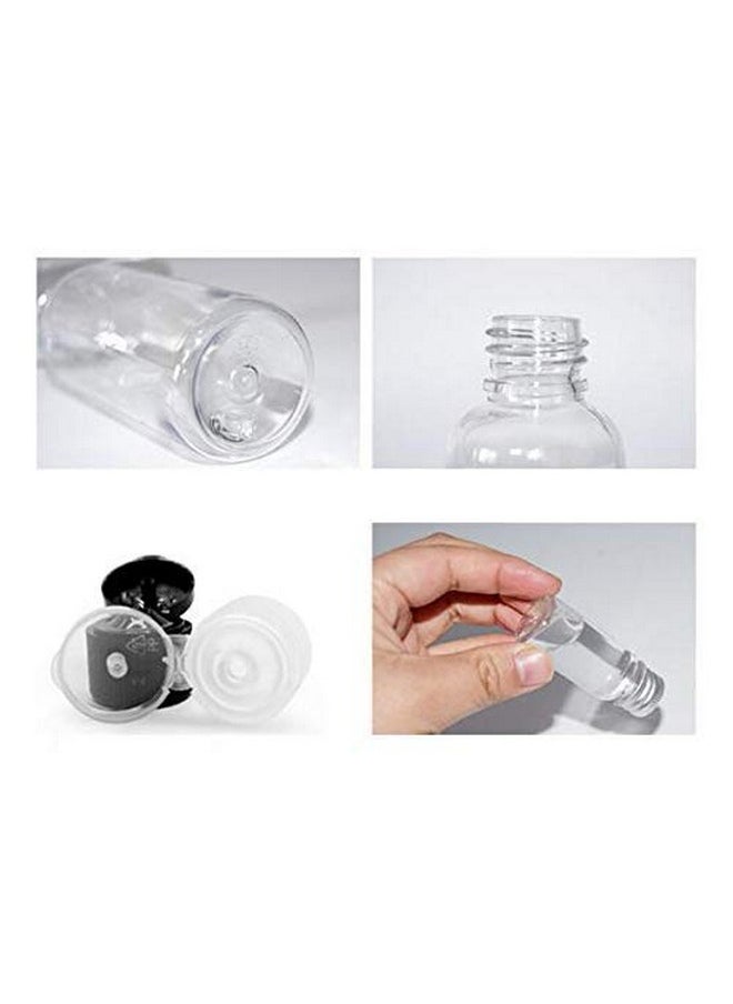 Happyupcity 20 Pcs 15Ml 0.5Oz Empty Refillable Transparent Plastic Bottle With Black Flip Cap Top Lid Cosmetic Sample Dispense Container Emulsion Lotion Shower Gel Makeup Water Storage Tube Vial  - Image 5