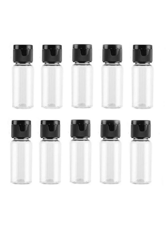 Happyupcity 20 Pcs 15Ml 0.5Oz Empty Refillable Transparent Plastic Bottle With Black Flip Cap Top Lid Cosmetic Sample Dispense Container Emulsion Lotion Shower Gel Makeup Water Storage Tube Vial  - Image 1