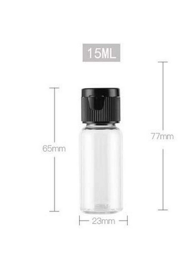 Happyupcity 20 Pcs 15Ml 0.5Oz Empty Refillable Transparent Plastic Bottle With Black Flip Cap Top Lid Cosmetic Sample Dispense Container Emulsion Lotion Shower Gel Makeup Water Storage Tube Vial  - Image 2