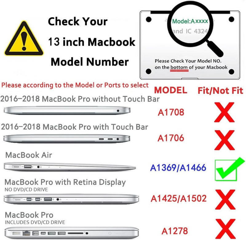 سيفن لاين متوافق مع غطاء Macbook Air 13 بوصة غير لامع حريري ناعم الملمس صلب لـ Macbook Air 13.3" موديل A1369/A1466 مع غطاء لوحة مفاتيح تخطيط EU، أرجواني فاتح - Image 2