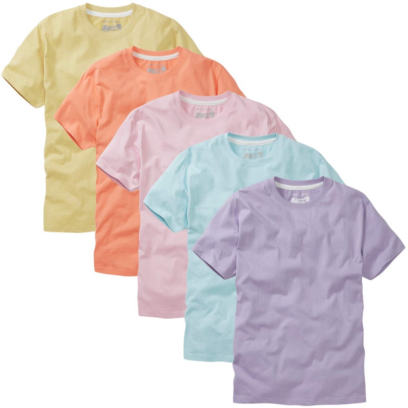 Charles Wilson Men's 5 Pack Midweight Crew Neck T-Shirt (Large, Summer Essentials) - Image 2