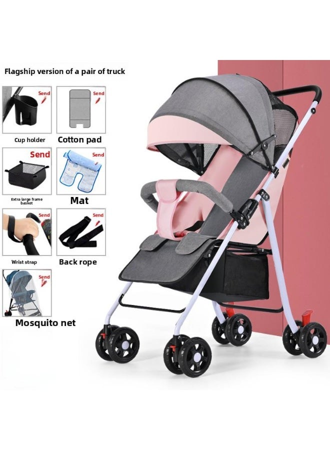 ORiTi Lightweight, Foldable, Can Sit Or Lie Down, Easily Retracted With Just One Click - Pink - Image 1