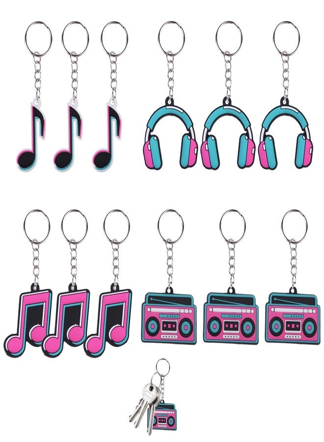 يافيجي مجموعة هدايا حفلات موسيقية من YAFIYGI، 12 قطعة، تتضمن سلاسل مفاتيح على شكل نوتات موسيقية، وهدايا حفلات مميزة، وسلاسل مفاتيح على شكل نوتات موسيقية، ومستلزمات حفلات، وأفكار لحفلات الرقص، وجوائز تذكارية، وسلاسل هدايا على شكل بيانو للبالغين. - Image 1