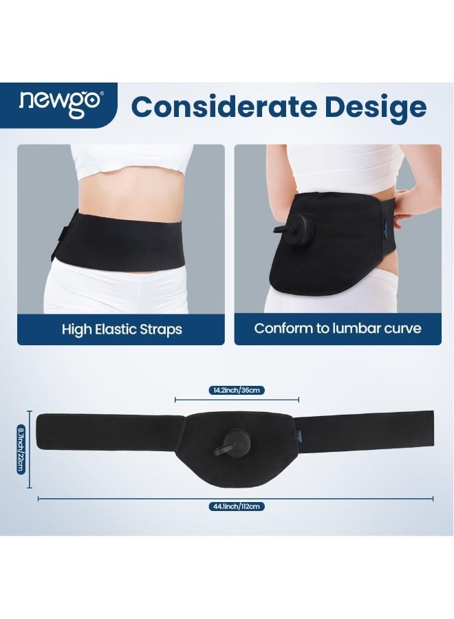 Newgo De Cooling Back Pad Abdominal and Back Cooling Belt for Back Pain and Injuries Relief Ice Pack for Hot or Cold Compresses Reusable Heating Belt Leakproof Black - Image 2
