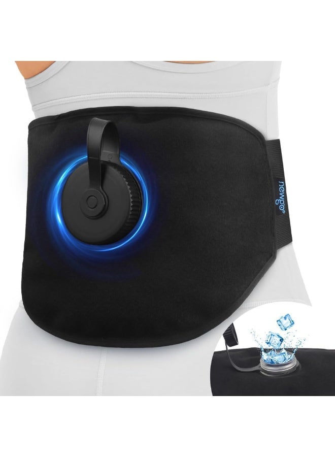 Newgo De Cooling Back Pad Abdominal and Back Cooling Belt for Back Pain and Injuries Relief Ice Pack for Hot or Cold Compresses Reusable Heating Belt Leakproof Black - Image 1