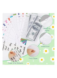 Y&D Budget Binder with Cash Envelopes, A6 Stitching PU Leather Zipper Envelopes and Sheets, 12pcs for Saving Money, Organizer System  - Image 4
