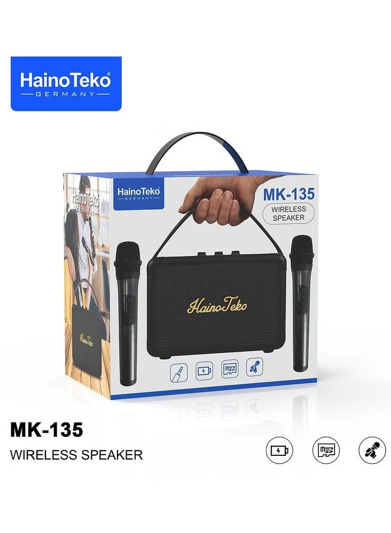 Haino Teko MK-135 Portable Wireless Speaker with Dual Microphones for Indoor and Outdoor - Image 2