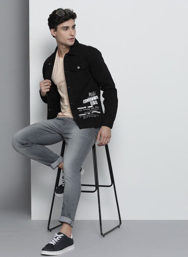 The Indian Garage Co Men Slim Fit Printed Round Neck Long Sleeves Jacket - Image 4