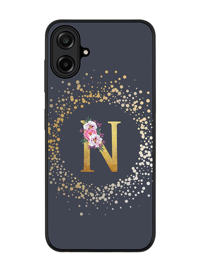 Stylizedd For Samsung Galaxy A07 4G Case,Slim fit Camera Protection, Shockproof Thin Phone cover  - Custom Monogram Floral - N  (Grey ) - Image 1