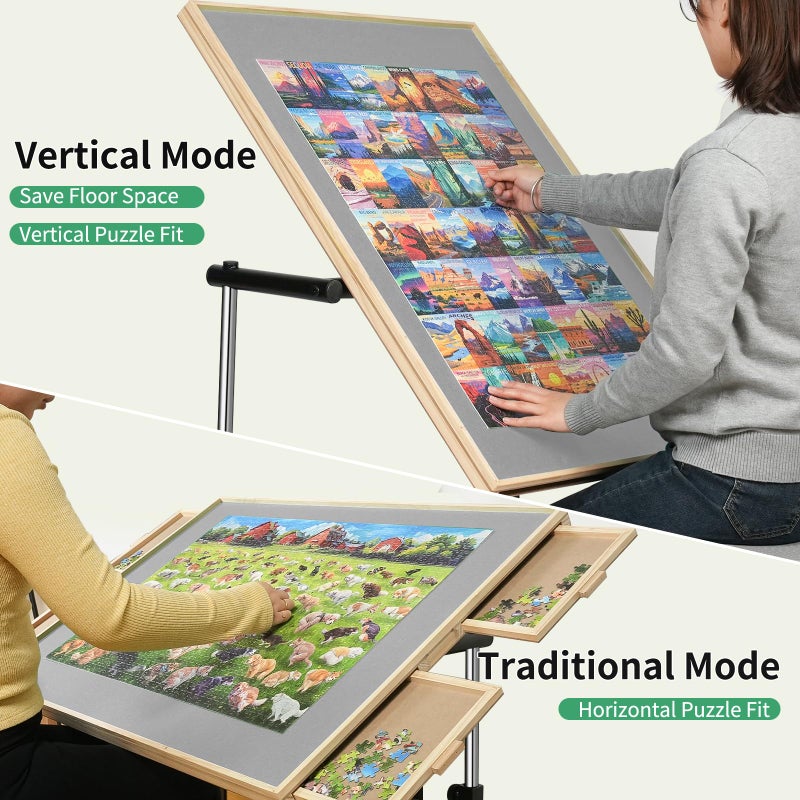 ALL4JIG 1500 Pieces Puzzle Table with Legs and Wheels, Wooden Jigsaw Puzzle Table with 4 Drawers & Cover,Upgraded Stability & Optimized Lightweight Design,Vertical Placement Option - Image 4