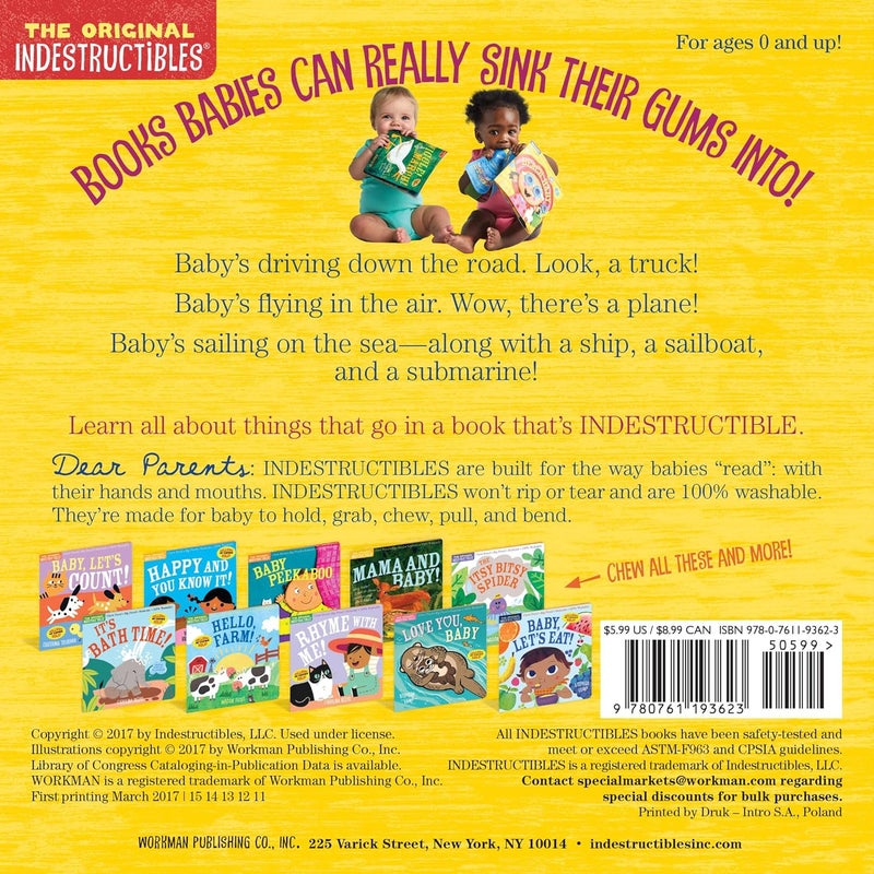 Indestructibles: Things That Go!: Chew Proof · Rip Proof · Nontoxic · 100% Washable (Book for Babies, Newborn Books, Vehicle Books, Safe to Chew) - Image 2