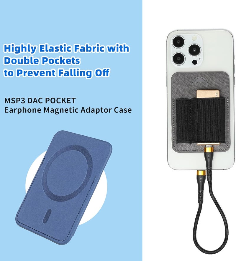 okcsc Magnetic DAC Case, Short Adapter Cable Organizer Case Cell Phone, Double Compartment Design, Black - Image 2