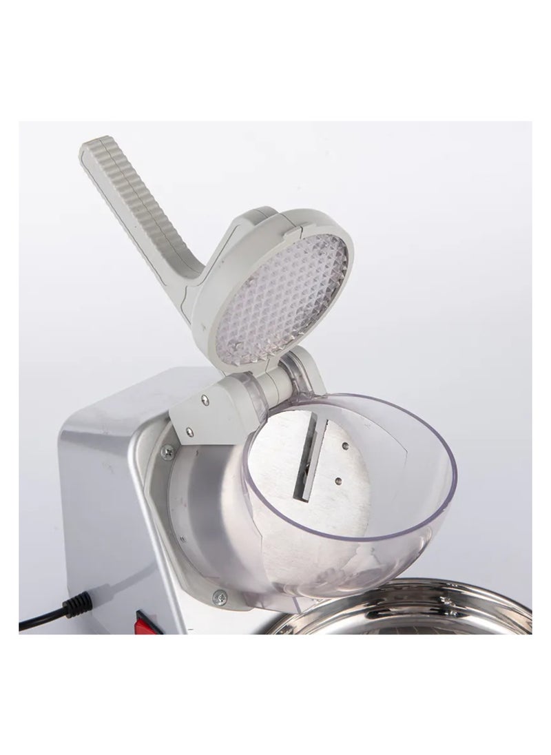 Electric ice shaver or crusher machine is quickly and efficiently shave or crush ice for a variety of uses, making snow cones, slushies. High-speed motor(500w) ,crush ice quickly.