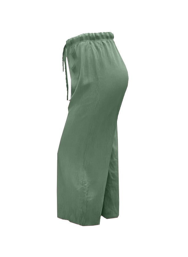 SD Wide Leg Pants With Elastic Waist