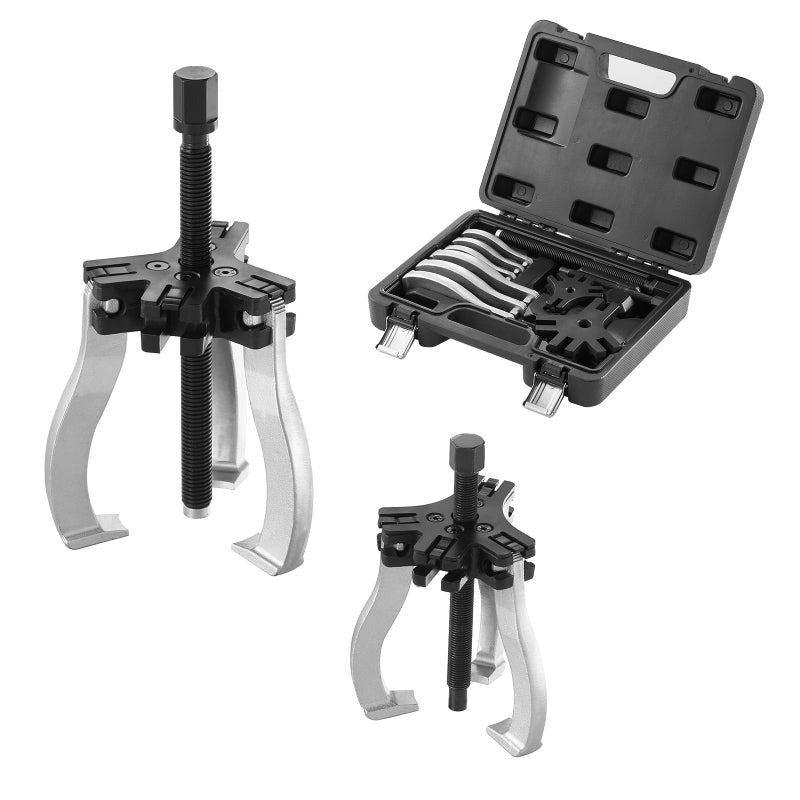 VEVOR Gear Puller Set 3 and 7 Puller Kit 3 Jaw Gear Bearing Flywheel Pulley Removal Tool 2 or 3 Reversible Jaws Wheel Puller Vertically and Horizontally External and Internal 2Piece - Image 2
