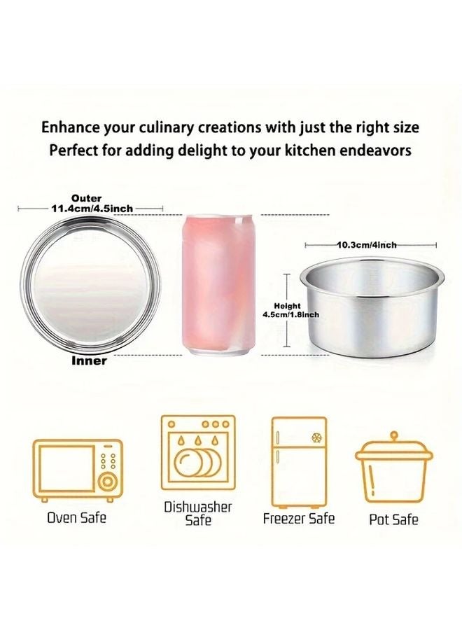 GOXAWEE 3 Piece Stainless Steel Cake Pan Set 4 Inch 6 Inch Round Nonstick Bakeware - Image 3