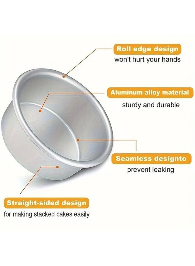 GOXAWEE 3 Piece Stainless Steel Cake Pan Set 4 Inch 6 Inch Round Nonstick Bakeware - Image 4