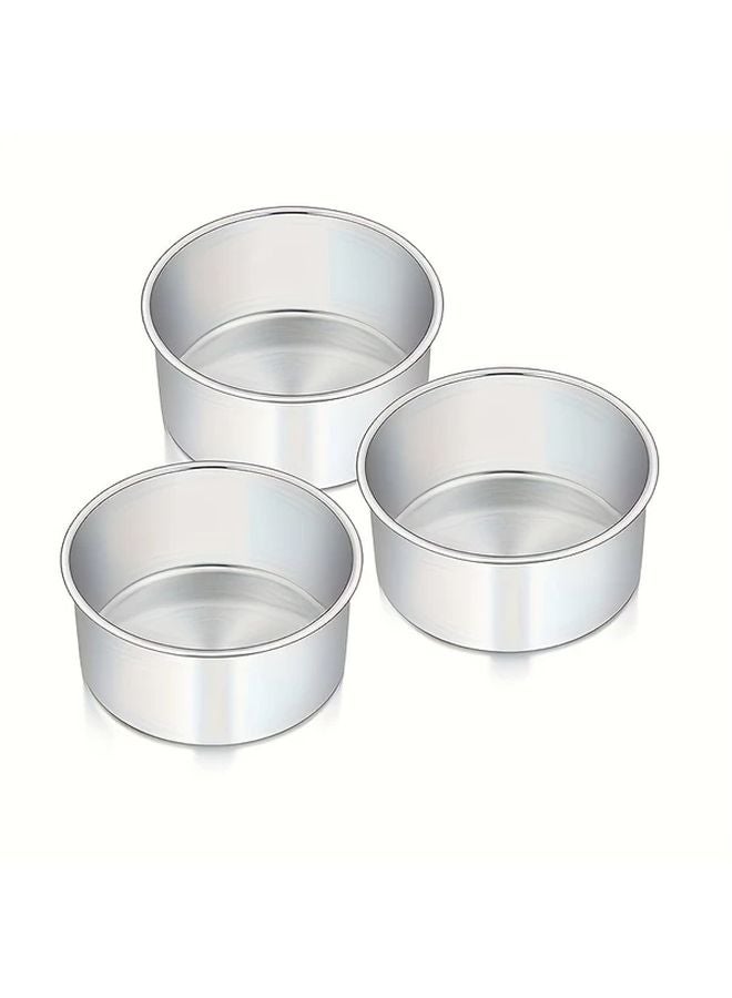 GOXAWEE 3 Piece Stainless Steel Cake Pan Set 4 Inch 6 Inch Round Nonstick Bakeware - Image 1