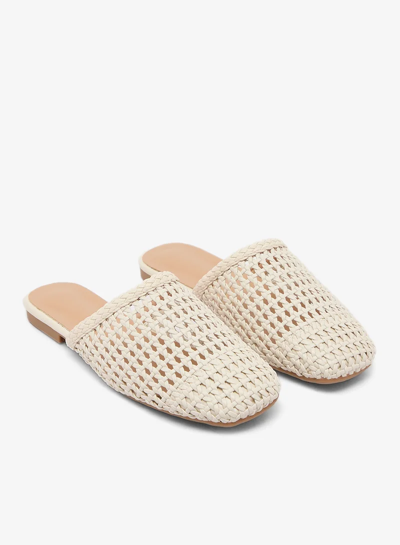 Ginger  Net Raffia Material Flats for Women | Best Price UAE
