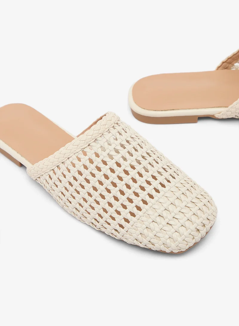 Ginger  Net Raffia Material Flats for Women | Best Price UAE