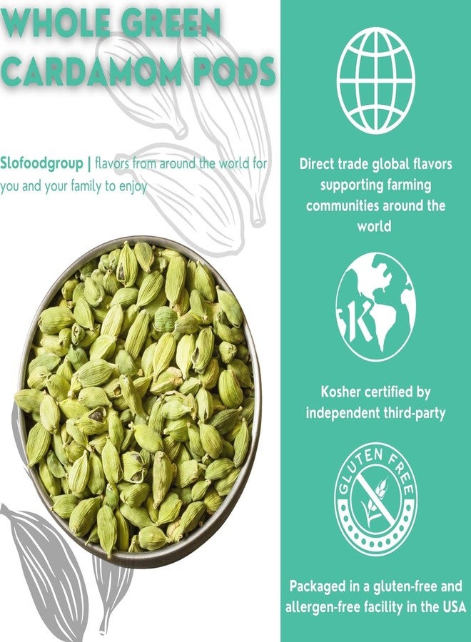 Slofoodgroup قرون الهيل الأخضر من مجموعة سلوفوود - توابل الهيل الطبيعية - 2 أونصة. - Image 4