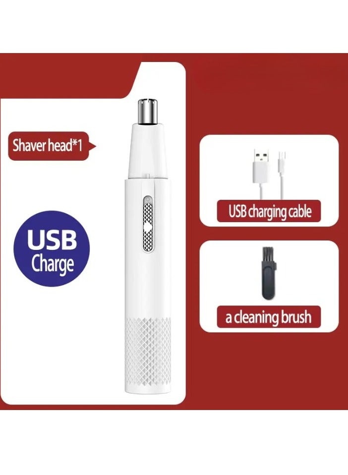 AROAQ Electric Nose Hair Clipper, Portable Waterproof Electric Men Nose Hair Trimmer, Easy To Clean Usb Charging High Quality Ear Hair Removal Machine For Eyebrow, Ear, Nose, (1pc, White) - Image 1